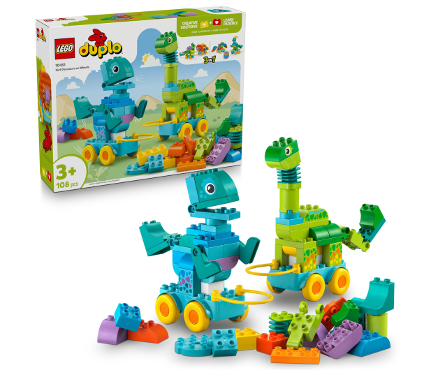 LEGO DUPLO 10451 3w1 dinozaury na kółkach - 1331607 - zdjęcie 2